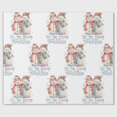 Wassercolor Snowman Geschenkpapier (Flach)