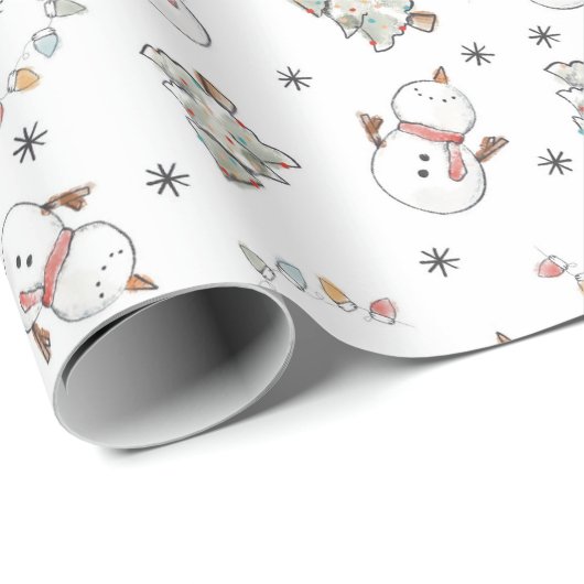 Wassercolor Snowman Geschenkpapier (Rolleneckpunkt)