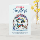 Wassercolor Snowman Karte (Gelbe Blume)