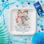 Wassercolor Snowman Pappteller (Party)