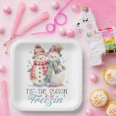 Wassercolor Snowman Pappteller (Party)