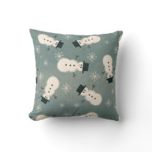 Wassercolor Snowman Pillow