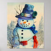 Wassercolor Snowman Poster (Vorne)