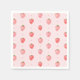 Wassercolor Strawberry Napkins | Strawberry Napkin Serviette