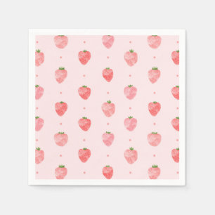 Wassercolor Strawberry Napkins   Strawberry Napkin Serviette