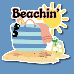 Wasserdicht am Funny Beachin Aufkleber