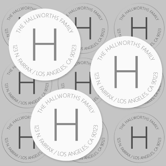 Wasserdicht Minimal modern weiß & grau Etiketten