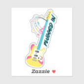 Wasserdicht mit elektrischer Gitarre Aufkleber (Blatt)