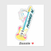 Wasserdicht mit elektrischer Gitarre Aufkleber (Blatt)