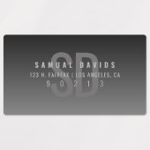 Wasserdicht Modern Bold Dark Gray Ombre Adresse Etiketten (Design 1)