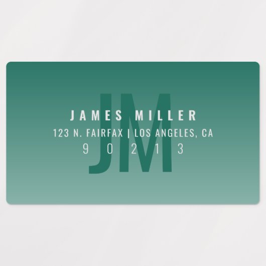 Wasserdicht Modern Bold Green Ombre Adresse Etiketten (Design 1)