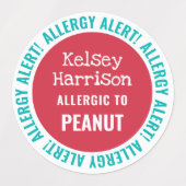 Wasserdichte Allergiealarm - individuelle Kinderta Etiketten (Design 1)