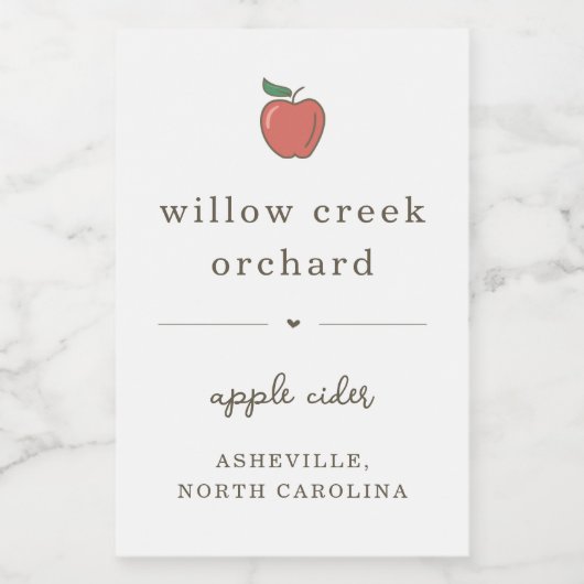 Wasserdichte Apple Cider Butter Jelly Jam Labels Weinetikett (Einzelnes Label)