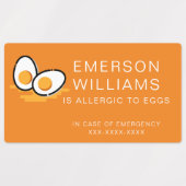 Wasserdichte Eier Allergie Warnmeldung Kindername Etiketten (Design 1)