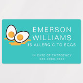 Wasserdichte Eier Allergie Warnmeldung Kindername Etiketten (Design 2)