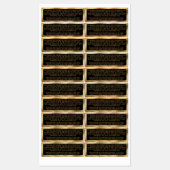 Wasserdichte Inhaltsstoffe: schwarzes goldenes Rec Etiketten (Blatt)