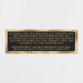 Wasserdichte Inhaltsstoffe: schwarzes goldenes Rec Etiketten (Design 2)