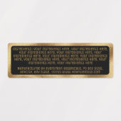 Wasserdichte Inhaltsstoffe: schwarzes goldenes Rec Etiketten (Design 1)