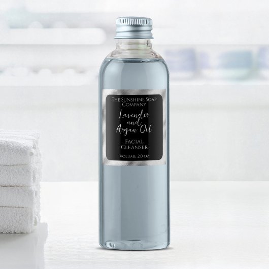 Wasserdichte Kosmetikprodukte-Etikett schwarz & si Etiketten