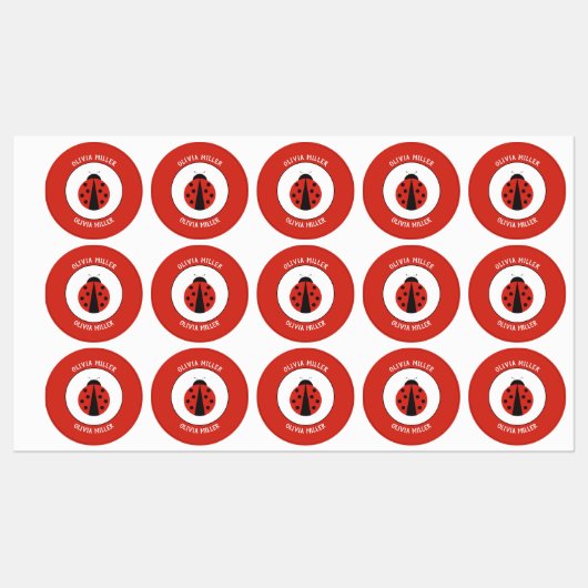 Wasserdichte Ladybuetiketten für die Kindertagesst Etiketten (Blatt)