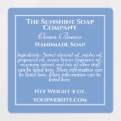 Wasserdichte, milchblaue und weiße Seifenzutaten Etiketten (Design 1)