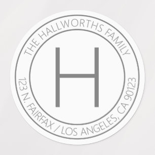 Wasserdichte moderne graue und weiße Rücksendeadre Etiketten