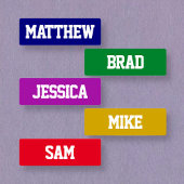 Wasserdichte Namen Weiß auf mehreren Farben Etiketten