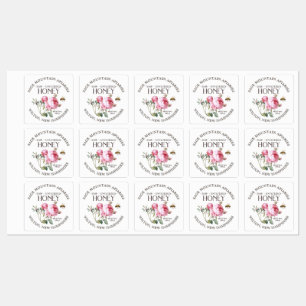 Wasserdichte, roh, ungefiltert, Honig Rosa Rose Etiketten