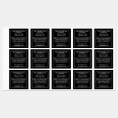 Wasserdichte schwarz-weiße Seifenzutaten Etiketten (Blatt)