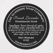 Wasserdichte schwarze und weiße Textseife Kosmetik Etiketten (Design 1)