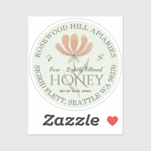 Wasserdichtes DeCrystallizing Honey Label mit Blum (Blatt)