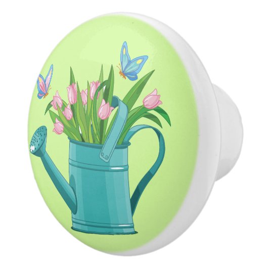 Wasserdose aus Blume Keramik Rumpf oder Knöpfe Keramikknauf (Rechts)