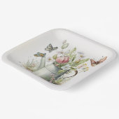 Wasserdose mit Tulips und Schmetterlingen Pappteller (Gewinkelt)