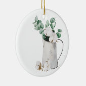 Wasserdose mit weißer Baumwolle Keramik Ornament (Rechts)