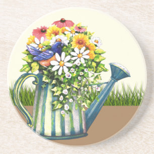 Wasserdose mit Wildblumen Getränkeuntersetzer