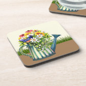 Wasserdose mit Wildblumen Getränkeuntersetzer (Linke Seite)