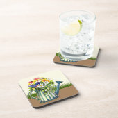Wasserdose mit Wildblumen Getränkeuntersetzer (Rechte Seite)