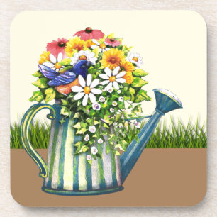 Wasserdose mit Wildblumen Getränkeuntersetzer