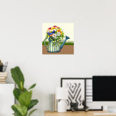 Wasserdose mit Wildblumen Poster (Heimbüro)