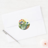 Wasserdose mit Wildblumen Runder Aufkleber (Umschlag)