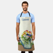 Wasserdose mit Wildblumen Schürze (Getragen)