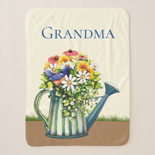 Wasserdose mit Wildblumen Sherpadecke (Vorderseite)