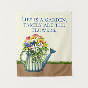 Wasserdose mit Wildblumen Wandteppich