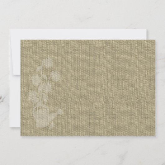 Wasserdose und Burlap-Brautparty Einladung (Rückseite)