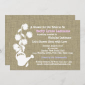 Wasserdose und Burlap-Brautparty Einladung (Vorne/Hinten)