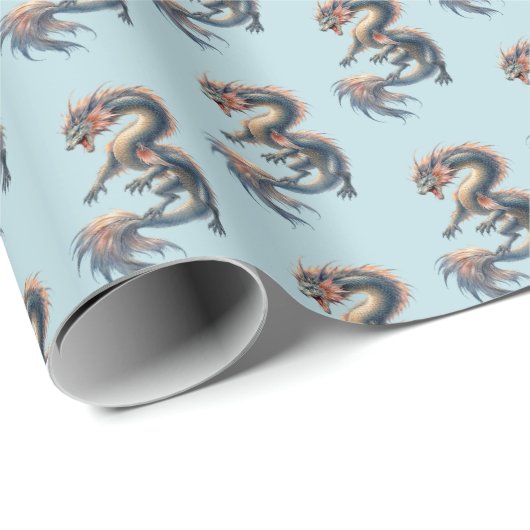 Wasserdrache Geschenkpapier (Rolleneckpunkt)