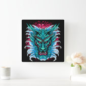 Wasserdrache Quadratische Wanduhr (Zuhause)