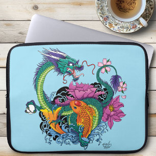 Wasserdrache und Koi Laptopschutzhülle