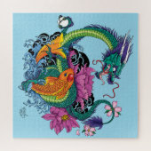 Wasserdrache und Koi Puzzle (Horizontal)