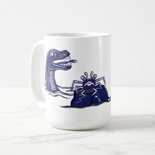 Wasserdrache und Monsterkrabbe Kaffeetasse (Vorderseite Links)